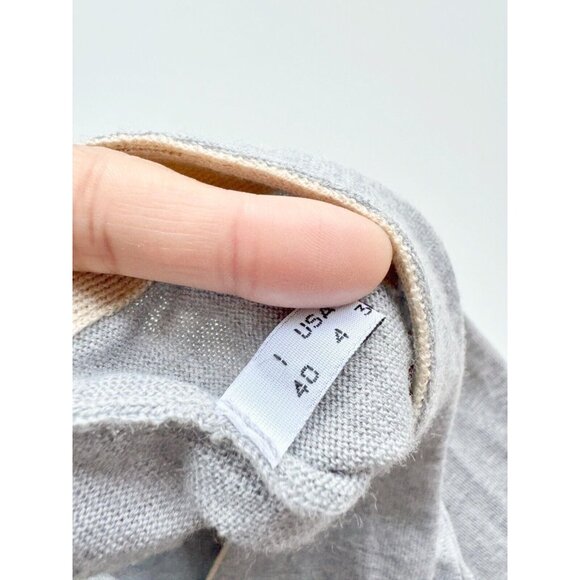 SEE BY CHLOE Gray 100% Virgin Wool Slim Fit V-Neck Cardigan Sweater, Size 4 - Picture 11 of 14